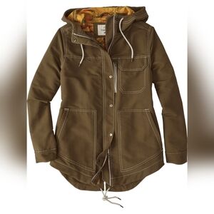 Toad&Co Olive Hooded Utility Jacket with Contrast Lining